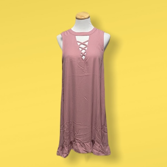JODIFL Dresses & Skirts - 💖4/&25 Jodifl Blush Pink Cross Front Shift Dress